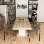 63-78.7 Extendable Dining Table, Wood Finish Office Meeting Table