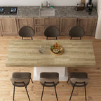 Table à manger extensible noir et blanc avec plateau en bois et pieds en I - 6-8 places