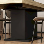 Table à manger extensible noir et blanc avec plateau en bois et pieds en I - 6-8 places
