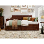 Lit de repos double en bois Gris / Noyer / Blanc / Toffee clair avec lit gigogne - Convient pour 2 personnes