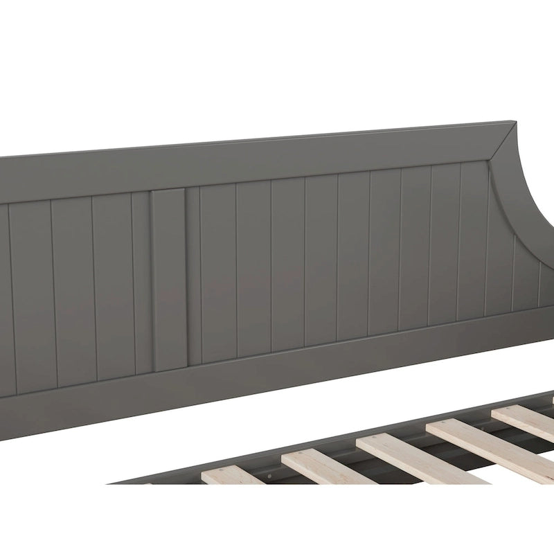 Lit de repos double en bois Gris / Noyer / Blanc / Toffee clair avec lit gigogne - Convient pour 2 personnes