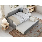Lit de repos double en bois Gris / Noyer / Blanc / Toffee clair avec lit gigogne - Convient pour 2 personnes