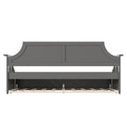 Lit de repos double en bois Gris / Noyer / Blanc / Toffee clair avec lit gigogne - Convient pour 2 personnes