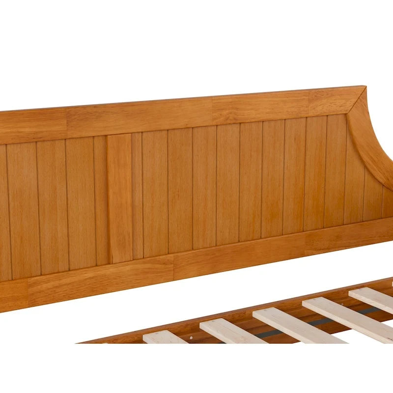 Lit de repos double en bois Gris / Noyer / Blanc / Toffee clair avec lit gigogne - Convient pour 2 personnes