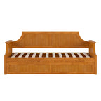Lit de repos double en bois Gris / Noyer / Blanc / Toffee clair avec lit gigogne - Convient pour 2 personnes