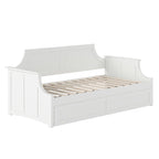 Lit de repos double en bois Gris / Noyer / Blanc / Toffee clair avec lit gigogne - Convient pour 2 personnes