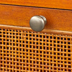 Secrétaire Noyer Canné Mid-Century avec 2 Tiroirs & Étagère Ajustable - Usage Unique