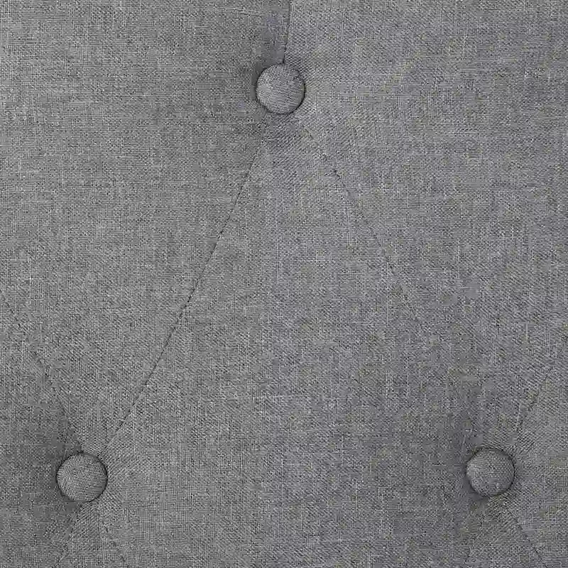 Lit capitonné à oreilles gris en diamant - Peut accueillir 2 personnes