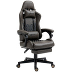 Chaise de jeu ergonomique de style course marron / noir / rouge avec dossier inclinable, repose-pieds et soutien lombaire - Usage unique