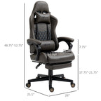 Chaise de jeu ergonomique de style course marron / noir / rouge avec dossier inclinable, repose-pieds et soutien lombaire - Usage unique
