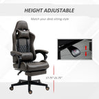 Chaise de jeu ergonomique de style course marron / noir / rouge avec dossier inclinable, repose-pieds et soutien lombaire - Usage unique