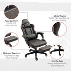 Chaise de jeu ergonomique de style course marron / noir / rouge avec dossier inclinable, repose-pieds et soutien lombaire - Usage unique