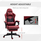 Chaise de jeu ergonomique de style course marron / noir / rouge avec dossier inclinable, repose-pieds et soutien lombaire - Usage unique