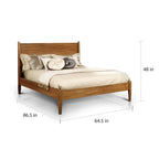 Lit plateforme Queen en bois de style moderne du milieu du siècle Gris / Chêne / Noir / Blanc - Pour 2 personnes
