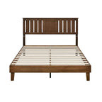 Lit plateforme en bois massif Mid-Century Modern avec tête de lit réglable - Convient pour 2 personnes