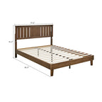 Lit plateforme en bois massif Mid-Century Modern avec tête de lit réglable - Convient pour 2 personnes