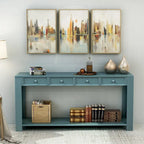 Console de rangement avec tiroir et étagère inférieure, finition usée : blanc antique / expresso / kaki / gris délavé / bleu rétro / bleu marine / noir - Usage unique