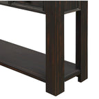 Console de rangement avec tiroir et étagère inférieure, finition usée : blanc antique / expresso / kaki / gris délavé / bleu rétro / bleu marine / noir - Usage unique