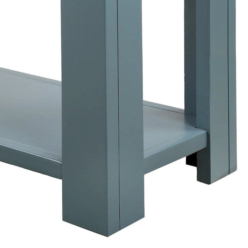 Console de rangement avec tiroir et étagère inférieure, finition usée : blanc antique / expresso / kaki / gris délavé / bleu rétro / bleu marine / noir - Usage unique