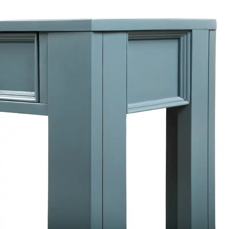 Console de rangement avec tiroir et étagère inférieure, finition usée : blanc antique / expresso / kaki / gris délavé / bleu rétro / bleu marine / noir - Usage unique
