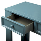 Console de rangement avec tiroir et étagère inférieure, finition usée : blanc antique / expresso / kaki / gris délavé / bleu rétro / bleu marine / noir - Usage unique