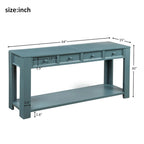 Console de rangement avec tiroir et étagère inférieure, finition usée : blanc antique / expresso / kaki / gris délavé / bleu rétro / bleu marine / noir - Usage unique