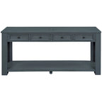 Console de rangement avec tiroir et étagère inférieure, finition usée : blanc antique / expresso / kaki / gris délavé / bleu rétro / bleu marine / noir - Usage unique