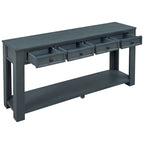 Console de rangement avec tiroir et étagère inférieure, finition usée : blanc antique / expresso / kaki / gris délavé / bleu rétro / bleu marine / noir - Usage unique