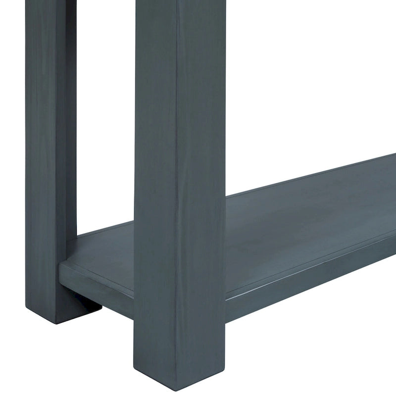 Console de rangement avec tiroir et étagère inférieure, finition usée : blanc antique / expresso / kaki / gris délavé / bleu rétro / bleu marine / noir - Usage unique