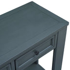 Console de rangement avec tiroir et étagère inférieure, finition usée : blanc antique / expresso / kaki / gris délavé / bleu rétro / bleu marine / noir - Usage unique