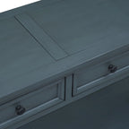 Console de rangement avec tiroir et étagère inférieure, finition usée : blanc antique / expresso / kaki / gris délavé / bleu rétro / bleu marine / noir - Usage unique