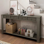 Console de rangement avec tiroir et étagère inférieure, finition usée : blanc antique / expresso / kaki / gris délavé / bleu rétro / bleu marine / noir - Usage unique