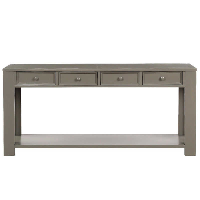 Console de rangement avec tiroir et étagère inférieure, finition usée : blanc antique / expresso / kaki / gris délavé / bleu rétro / bleu marine / noir - Usage unique