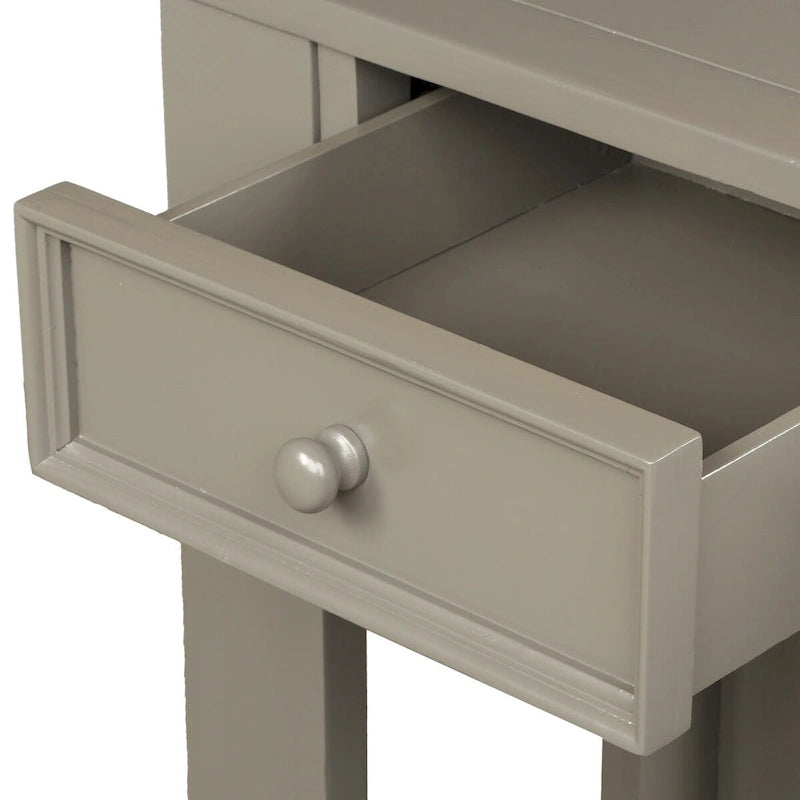 Console de rangement avec tiroir et étagère inférieure, finition usée : blanc antique / expresso / kaki / gris délavé / bleu rétro / bleu marine / noir - Usage unique