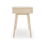 Bureau de style Mid-Century en bois massif blanc / marron / chêne / noir avec pieds fuselés et tiroir unique - Usage unique
