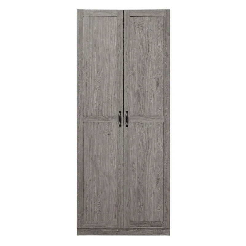 Placard de rangement autoportant moderne à 7 étagères gris/noir/blanc - Usage unique