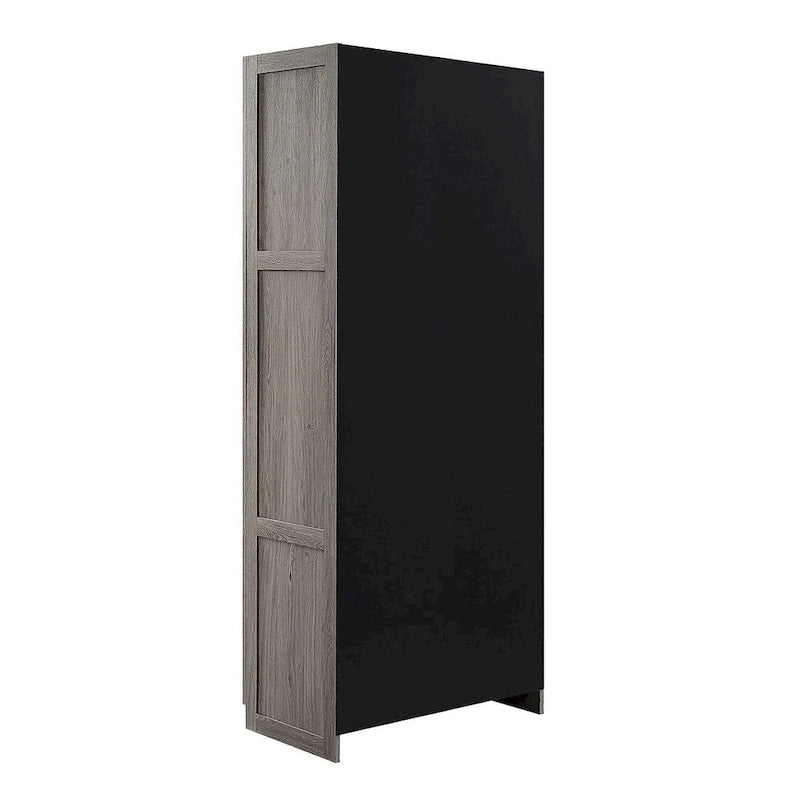 Placard de rangement autoportant moderne à 7 étagères gris/noir/blanc - Usage unique