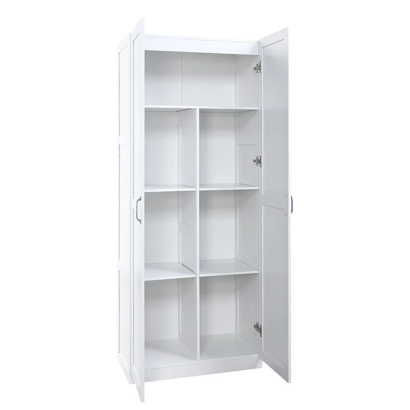Placard de rangement autoportant moderne à 7 étagères gris/noir/blanc - Usage unique