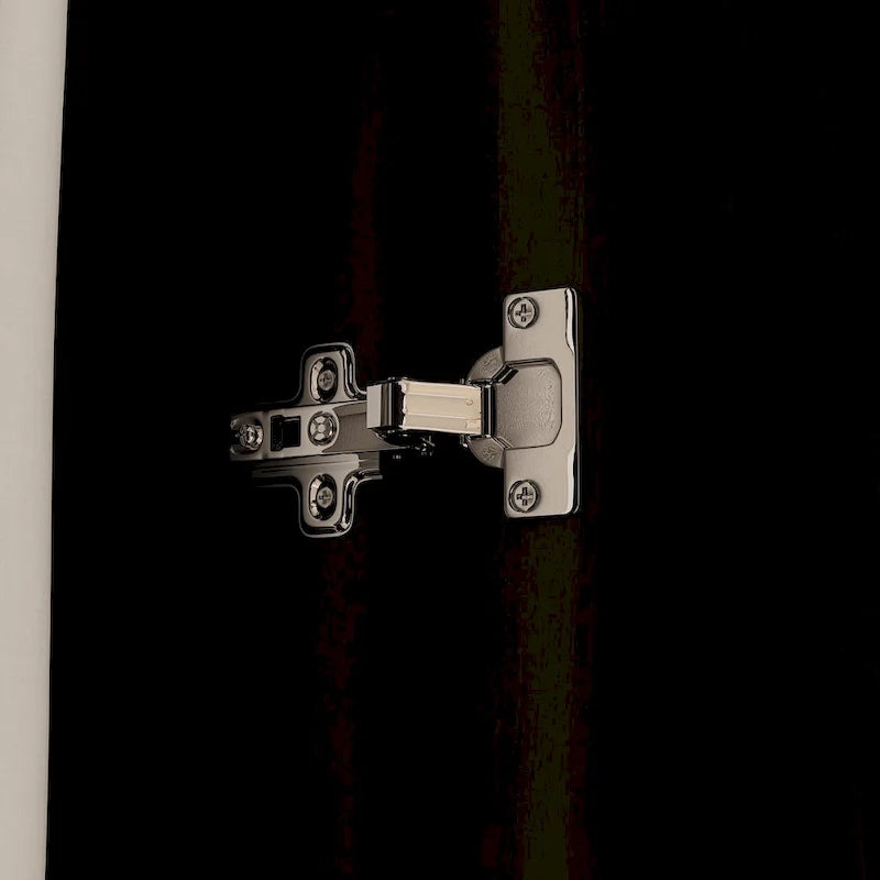 Armoire penderie blanche / marron foncé avec miroir et tringle - Usage unique