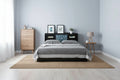 DH BASIC Contemporary Cappuccino 6-Shelf Headboard by Denhour