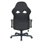 Chaise de jeu en similicuir rouge/bleu avec accoudoirs réglables, support lombaire et appui-tête - Usage unique