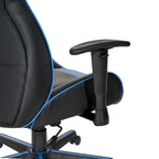 Chaise de jeu en similicuir rouge/bleu avec accoudoirs réglables, support lombaire et appui-tête - Usage unique