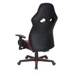 Chaise de jeu en similicuir rouge/bleu avec accoudoirs réglables, support lombaire et appui-tête - Usage unique