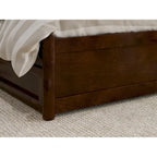 Lit plate-forme à panneaux en bois dur blanc/noyer/caramel clair avec lit gigogne double XL – Pour 2 personnes