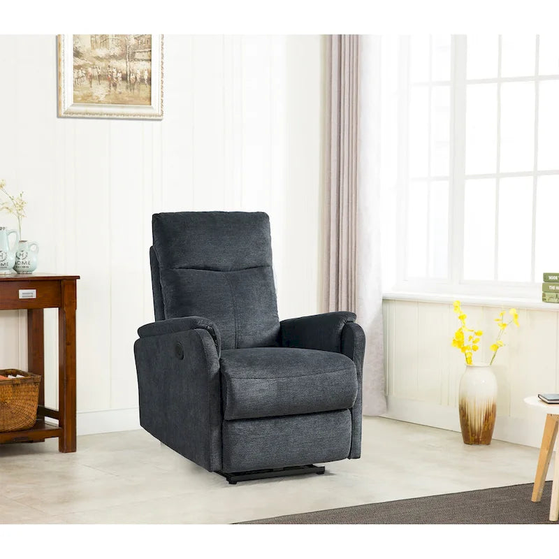 Fauteuil inclinable électrique en tissu avec releveur, couleur anthracite - Usage unique