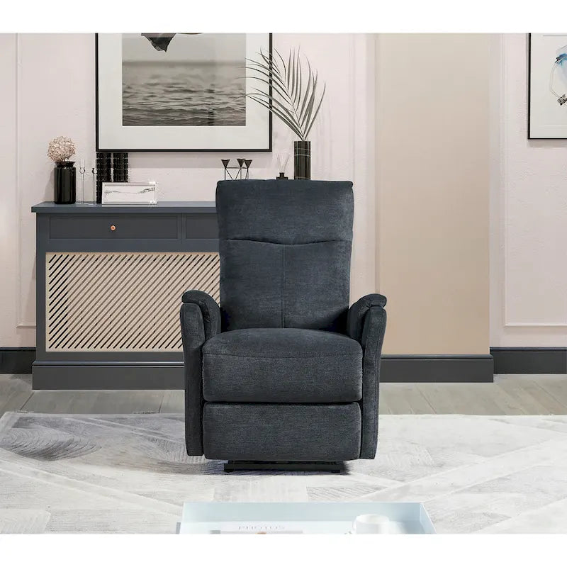 Fauteuil inclinable électrique en tissu avec releveur, couleur anthracite - Usage unique