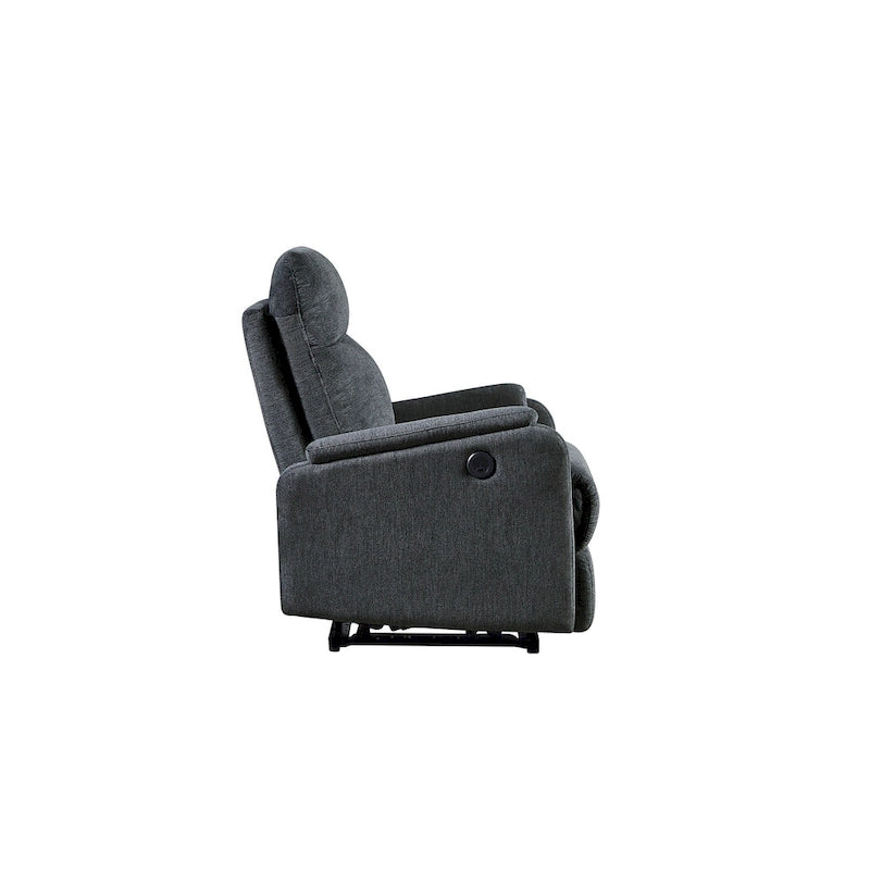 Fauteuil inclinable électrique en tissu avec releveur, couleur anthracite - Usage unique