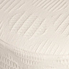 Tabouret rond en coton capitonné crème/marron avec surpiqûres rehaussées - Usage unique