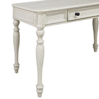 Bureau traditionnel en bois massif Plantation Grey / Antique White avec tiroir à extension complète et passe-câbles - Usage unique