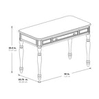 Bureau traditionnel en bois massif Plantation Grey / Antique White avec tiroir à extension complète et passe-câbles - Usage unique
